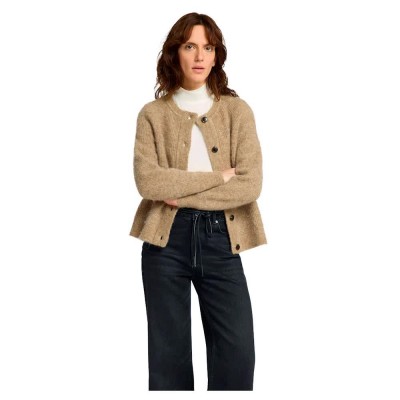 жилетка,дамски,пуловери,дамски,плетени,дрехи,selected,lulu,short,cardigan,beige,(sepia,tint,melange)