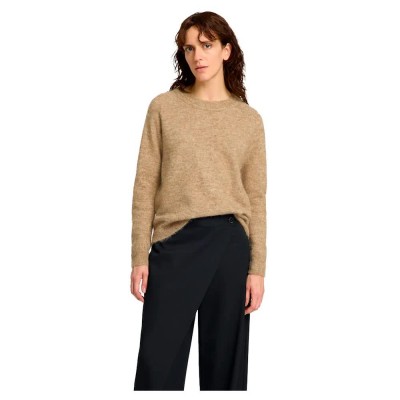 блуза,дамски,пуловери,дамски,плетени,дрехи,selected,lulu,sweater,sepia,tint,melange,(brown)