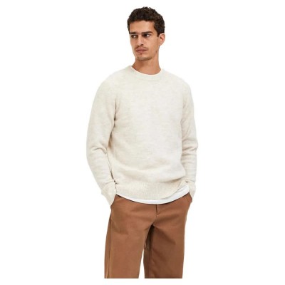блуза,мъжки,пуловери,selected,rai,sweater,oatmeal,melange,(beige)