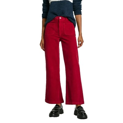 панталони,дамски,панталони,pepe,jeans,celia,flare,fit,pants,red,(burnt,red)
