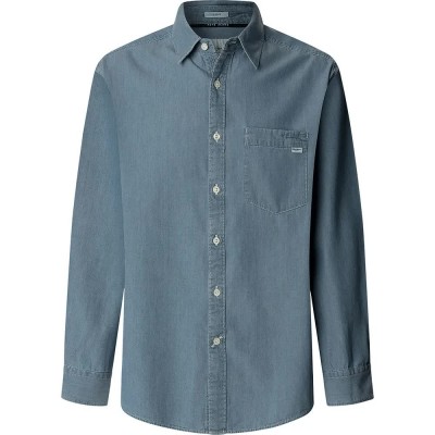 риза,с,дълъг,ръкав,дамски,ризи,мъжки,ризи,pepe,jeans,corlan,long,sleeve,shirt,blue,(medium,indigo,blue)