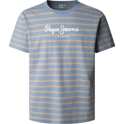 тениска,мъжки,тениски,pepe,jeans,striped,eggo,short,sleeve,t,shirt,blue,(steel,blue)