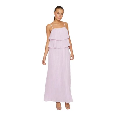 рокля,дамски,поли,и,рокли,vila,chiffan,pleat,sleeveless,dress,pink