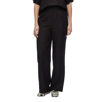 панталони,дамски,панталони,vila,clo,loose,fit,high,waist,pants,black,beauty,(black)