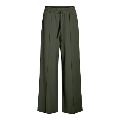 панталони,дамски,панталони,vila,clua,wide,leg,fit,high,waist,pants,deep,depths,(green)