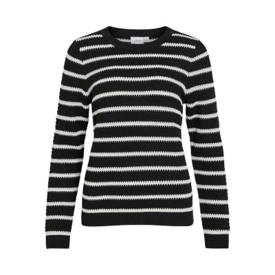 блуза,дамски,пуловери,дамски,плетени,дрехи,vila,dalo,sweater,black,white,alyssum,(black)
