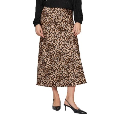 пола,дамски,поли,и,рокли,vila,ellette,midi,skirt,caramel,café,leopard,(brown)