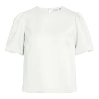 дамски,блузи,дамски,ризи,vila,ellette,satin,puff,short,sleeve,blouse,white,(snow,white)