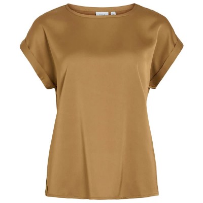 дамски,блузи,дамски,ризи,vila,ellette,short,sleeve,blouse,bistre,(brown)