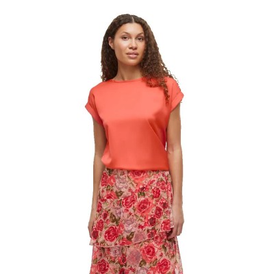 дамски,блузи,дамски,ризи,vila,ellette,short,sleeve,blouse,dubarry,(orange)