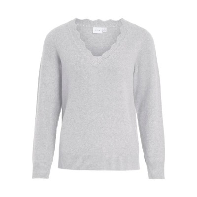 блуза,дамски,пуловери,дамски,плетени,дрехи,vila,nikolina,v,neck,sweater,light,grey,melange,(grey)