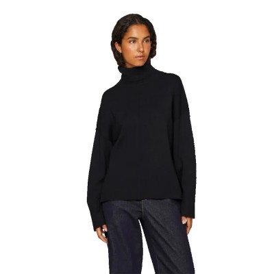 блуза,дамски,пуловери,дамски,плетени,дрехи,vila,ostria,high,neck,sweater,black