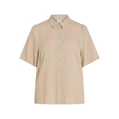 риза,с,къс,ръкав,дамски,блузи,дамски,ризи,vila,pricil,short,sleeve,shirt,beige,(feather,gray)