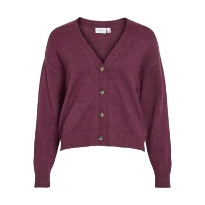 жилетка,дамски,пуловери,дамски,плетени,дрехи,vila,ril,cardigan,fig,dark,melange,(purple)