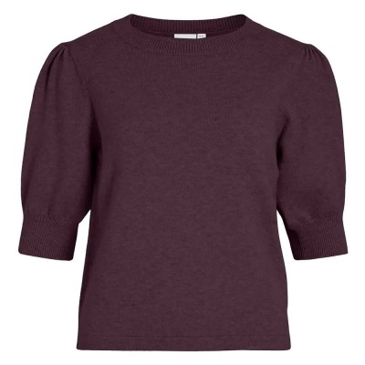 тениска,дамски,тениски,vila,ril,knit,short,sleeve,t,shirt,purple,(fig,dark,melange)
