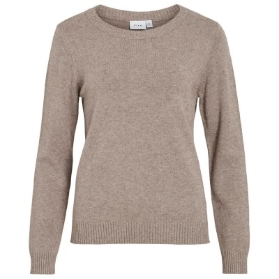 блуза,дамски,пуловери,дамски,плетени,дрехи,vila,ril,sweater,falcon,melange,(beige)