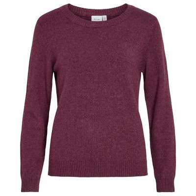 блуза,дамски,пуловери,дамски,плетени,дрехи,vila,ril,sweater,fig,dark,melange,(purple)