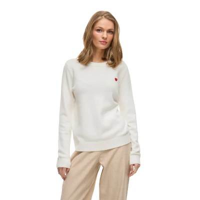 блуза,дамски,пуловери,дамски,плетени,дрехи,vila,ril,sweater,white,alyssum,emb.,heart,jester,red,(white)