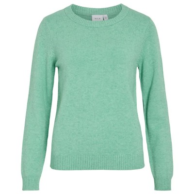 блуза,дамски,пуловери,дамски,плетени,дрехи,vila,ril,sweater,winter,green,melange,(green)