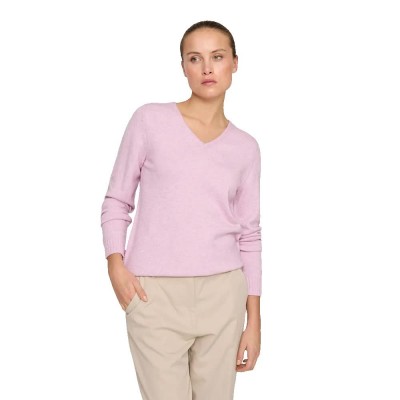 блуза,дамски,пуловери,дамски,плетени,дрехи,vila,ril,v,neck,sweater,winsome,orchid,melange,(pink)
