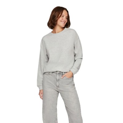 блуза,дамски,блузи,vila,sandy,sweatshirt,light,grey,melange,(grey)