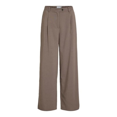 панталони,дамски,панталони,vila,siffe,wide,leg,fit,high,waist,pants,falcon,melange,(brown)
