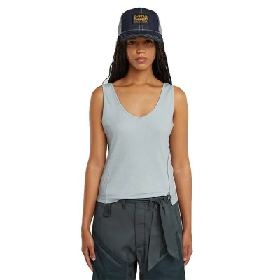 тениска,дамски,тениски,g,star,asymmetrical,zip,slim,sleeveless,t,shirt,grey,(plein,air)