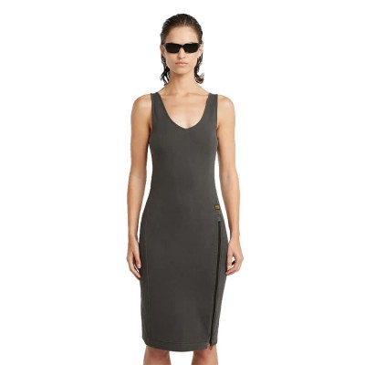 рокля,дамски,поли,и,рокли,g,star,overdyed,asymmetric,zip,sleeveless,short,dress,black