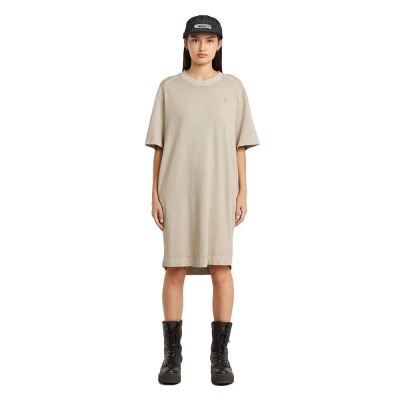 рокля,дамски,поли,и,рокли,g,star,overdyed,saddle,loose,short,sleeve,short,dress,beige