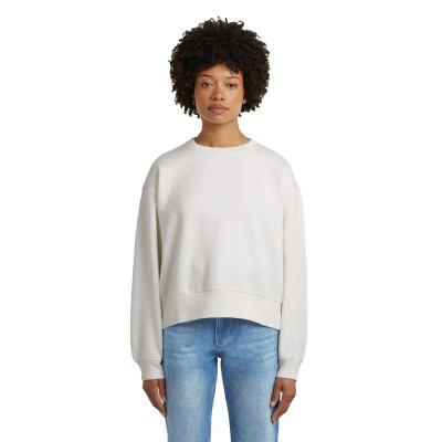 блуза,дамски,блузи,g,star,premium,core,cropped,loose,sweatshirt,white,(ecru)