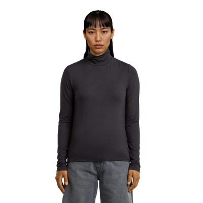 тениска,дамски,тениски,g,star,regular,mock,long,sleeve,t,shirt,black,(dark,black)