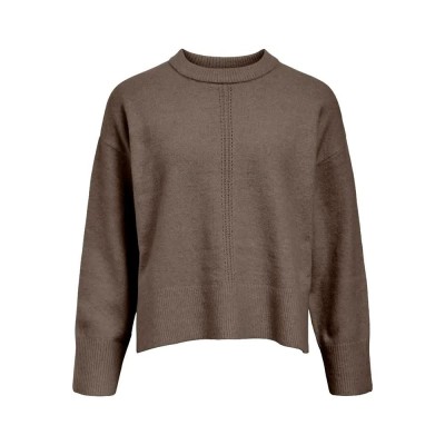 блуза,дамски,пуловери,дамски,плетени,дрехи,object,juno,sweater,morel,melange,(brown)