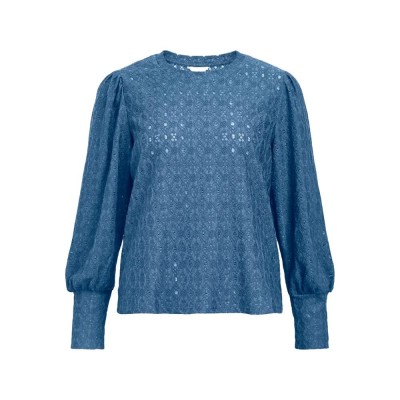 дамски,блузи,дамски,ризи,object,laila,long,sleeve,blouse,dark,denim,(blue)
