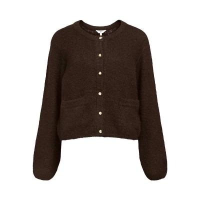 жилетка,дамски,пуловери,дамски,плетени,дрехи,object,saggia,re,cardigan,seal,brown,melange,(brown)