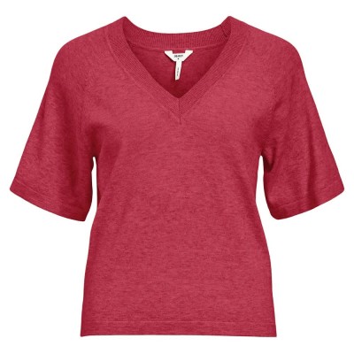 тениска,дамски,тениски,object,thess,short,sleeve,v,neck,t,shirt,karanda,red,melange,(red)