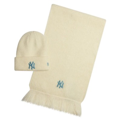 комплект,ръкавици,шапки,и,шалове,new,era,mlb,new,york,yankees,set,scarf,beige,(black,ltc)