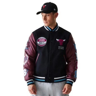 яке,мъжки,якета,new,era,nba,patch,varsity,chicago,bulls,jacket,black