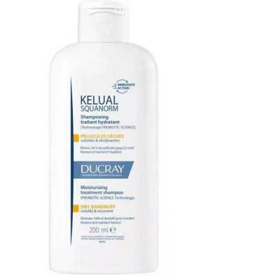 хигиена,коса,ducray,kelual,squanorm,anti,dandruff,200ml,dry,hair,shampoo,clear