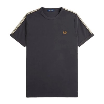 тениска,мъжки,тениски,fred,perry,contrast,tape,ringer,f,short,sleeve,t,shirt,black