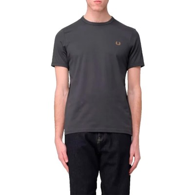тениска,мъжки,тениски,fred,perry,ringer,short,sleeve,t,shirt,grey,(anchor,grey,dark,cara)