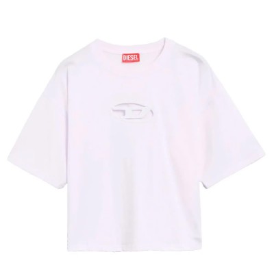 тениска,дамски,тениски,diesel,t,buxt,crop,od,short,sleeve,t,shirt,white