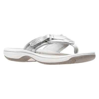 джапанки,дамски,сандали,и,чехли,clarks,shoes,brinkley,sea,flip,flops,silver,synthetic,(silver)