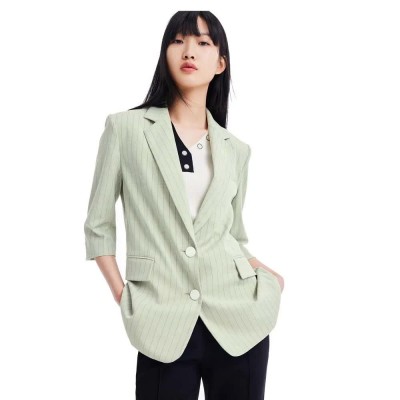 сако,дамски,сака,lily,classic,striped,blazer,green