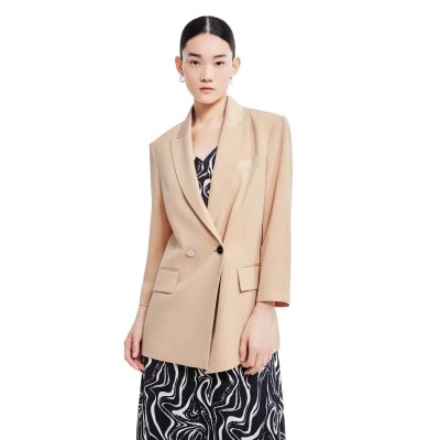 сако,дамски,сака,lily,comfortable,acetate,blazer,gray,khaki,(beige)