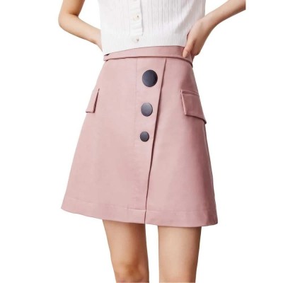 пола,дамски,поли,и,рокли,lily,contrast,button,skirt,deep,pink,(pink)