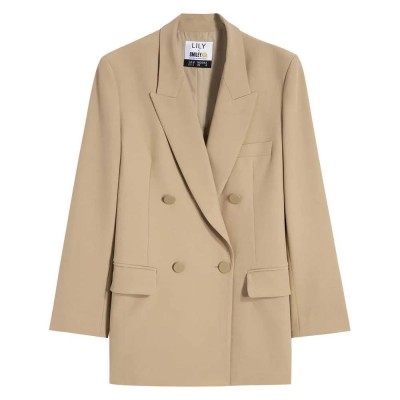 сако,дамски,сака,lily,oversized,smiley,face,blazer,camel,(beige)