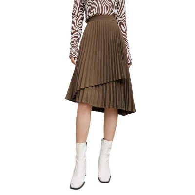 пола,дамски,поли,и,рокли,lily,pleated,midi,skirt,cocoa,brown,(brown)