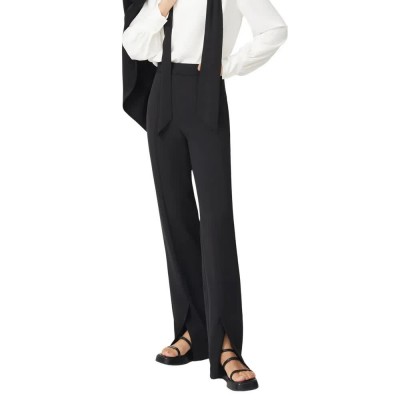 панталони,дамски,панталони,lily,temperament,solid,color,straight,leg,fit,dress,pants,black