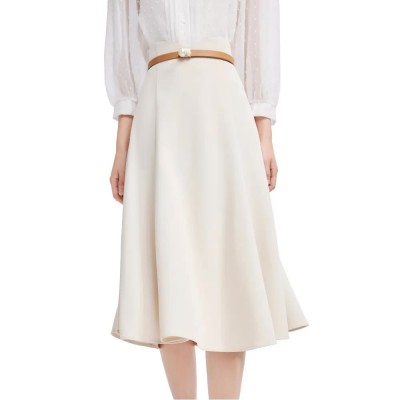 пола,дамски,поли,и,рокли,lily,temperament,solid,color,midi,skirt,apricot,(beige)