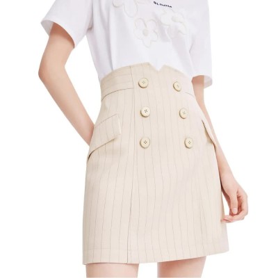 пола,дамски,поли,и,рокли,lily,temperament,striped,skirt,pink,(beige)